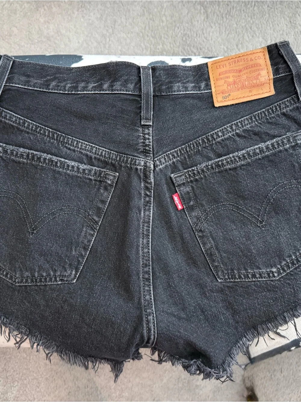 Levi’s Black Distressed Denim Jean Shorts